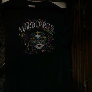 🌸Hanes Mardi Gras Kids Tee - Black with Colorful Design